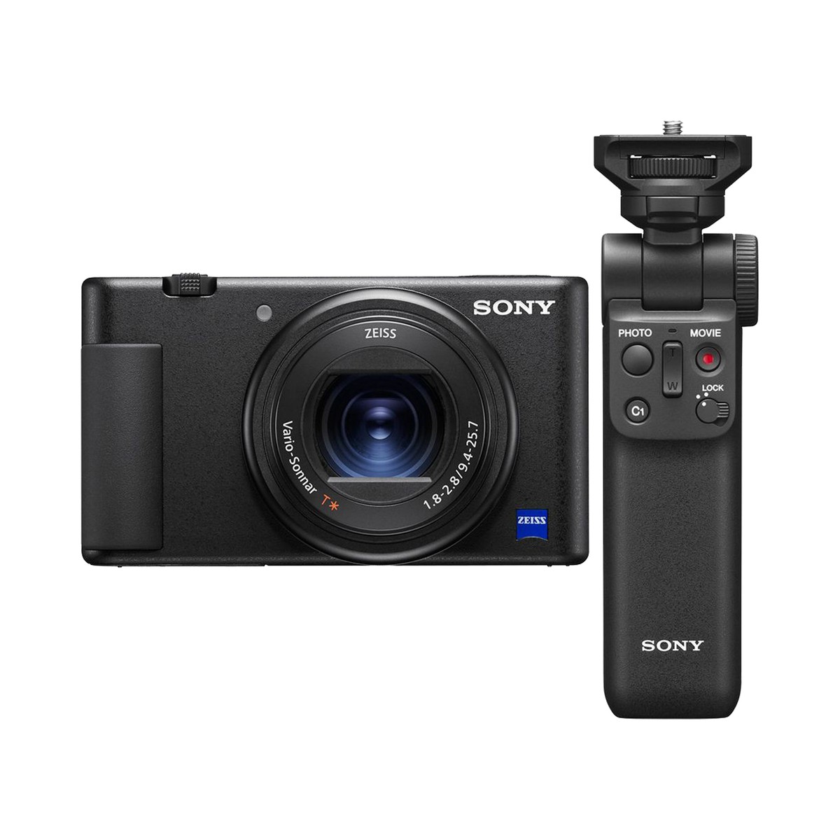 Sony Vlog camera ZV-1 20MP Black + Shooting Grip With Wireless Remote Commander GP-VPT2BT
